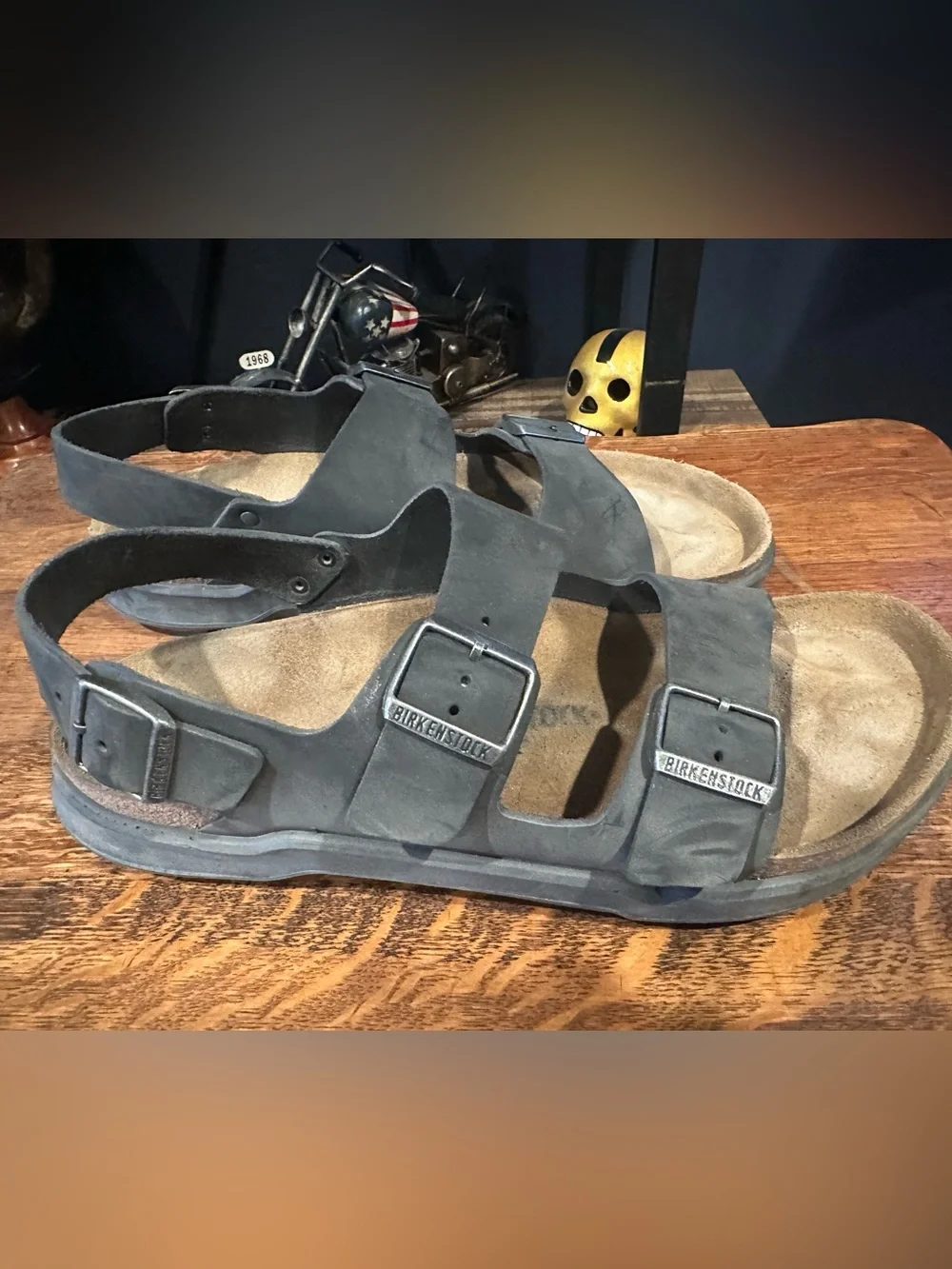Birkenstock Black Two-Strap Men's Sandals